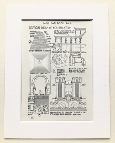 Assyrian architecture print - assyrian,