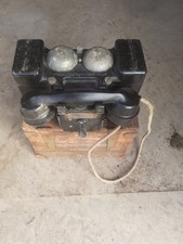 Antique WW2 Military Field Phone With Box