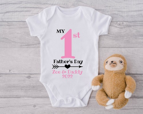 First fathers day babygrow - first,