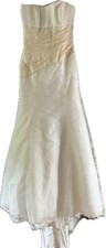 Caroline Castigliano Ivory A Line Lace Wedding Dress Button Back Bust 30"