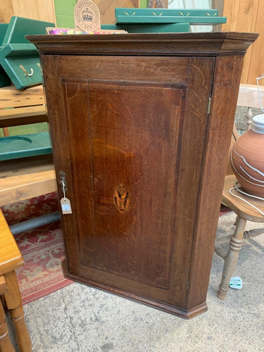 Antique inlaid oak corner