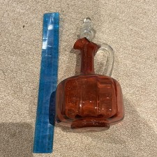 Cranberry glass wine decanter