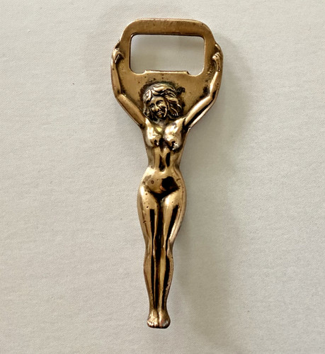 Vintage brass nude woman - vintage,