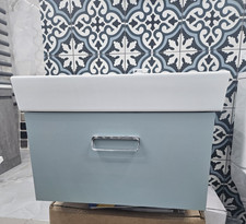 Ex Display - Sharp 60cm Vanity Unit 1 Drawer Wall Hung & Ceramic Basin 1TH