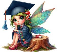 Watercolour Graduation Fairy Wall Art Bedroom Window Vinyl Sticker Decal 6 Sizes