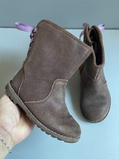 girls UGG Corene brown lilac leather mid calf boots uk 8 eur 26