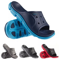 MENS POOL SLIDERS SUMMER FLIP FLOPS BEACH MULES SLIP ON SANDALS SHOWER DESIGNER