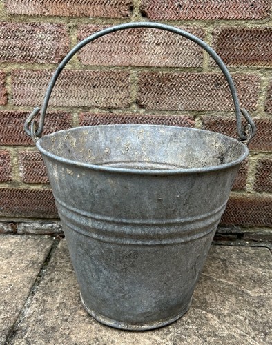 Vintage galvanised bucket old - bucket,