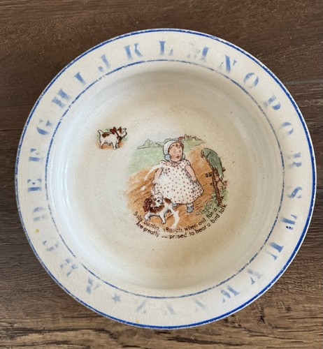 1920s baby plate bowl - plate, rim