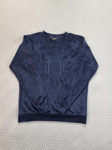 Navy velour sweatshirt - navy,