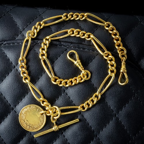 Antique edwardian albert chain - edwardian,