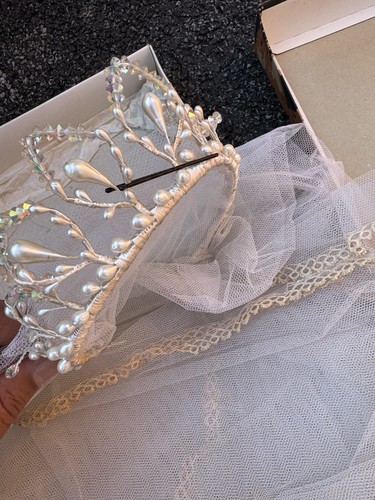 Vintage bridal tiara veil - vintage, &
