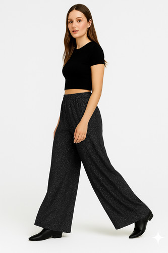 Women glitter palazzo wide leg - palazzo,