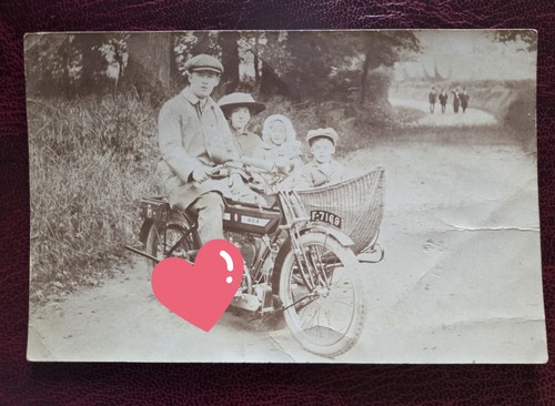 Rppc vintage bsa motorcycle - rppc,