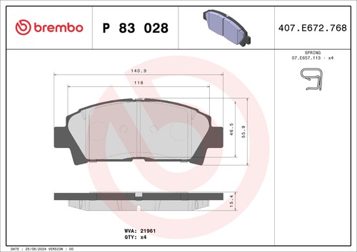 Fits brembo 028 - brembo, pad