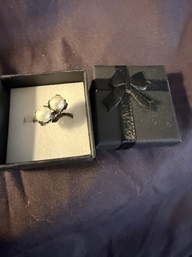 Silver double white pearl - double,