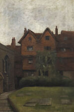 Victorian School 19th Century Oil - Red Brick House