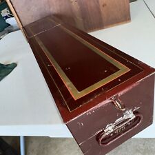 Antique 1920s Storage/Keepsake Box W/ Lockable Lid Hand painted W/handles 5x5x22