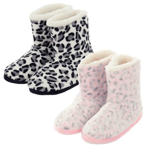 Ladies slippers boots - ladies, leopard
