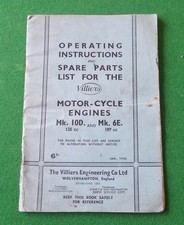 Villiers Motor Cycle Operating