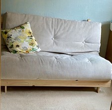 Dunelm Ribbed Mink Mito Ribbed Double Futon Sofa Bed