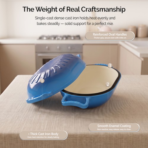 Enamelled cast iron dutch oven - iron,