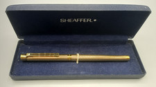 Vintage 1982-92 Sheaffer Targa 1005S Fluted 23K Gold Plate 14k Nib VGC GWO