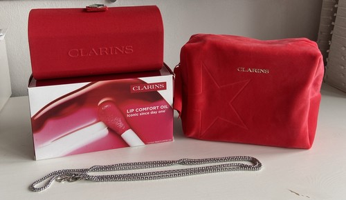 Clarins red mini bag silver - bag,