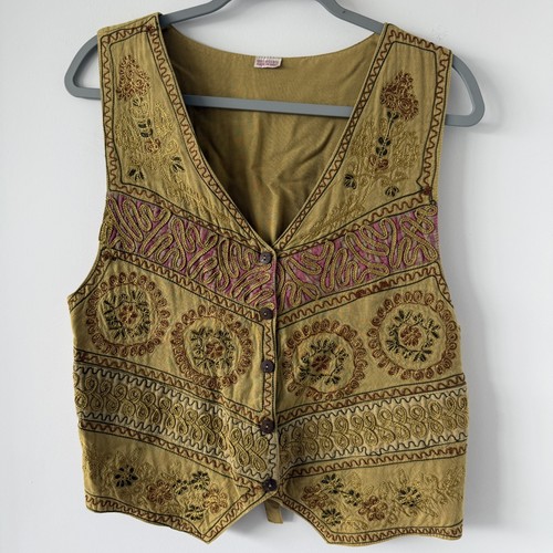 Boho embroidered festival vest - festival,