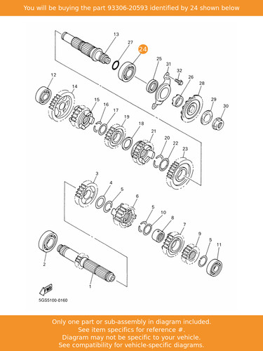 Yamaha bearing 93306 20593 - yamaha, bearing,