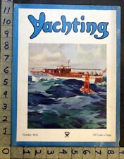 1933 CABIN CRUISER YACHT BUOY NAUTICAL BOATING ILLUSTRATED ART COVER FC2620