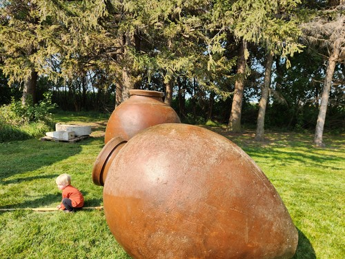 Pair large terracotta olive - terracotta,