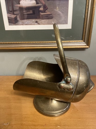 Vintage brass coal bucket hand - bucket,