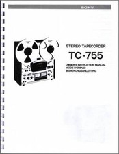 SONY TC-755 Reel-to-Reel Tape Deck Owners Manual