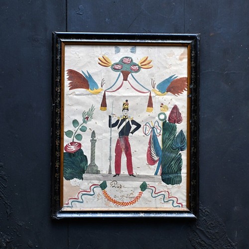 19th century folk art military - art,