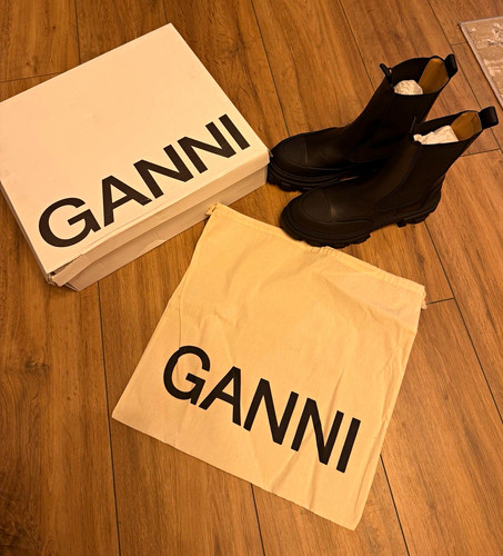 Ganni women black leather - ganni,