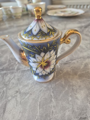 Floral porcelain miniature tea - porcelain,