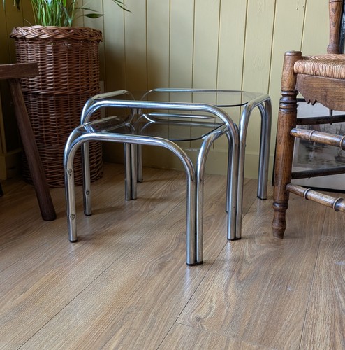 Mid century chrome and smoked - and,