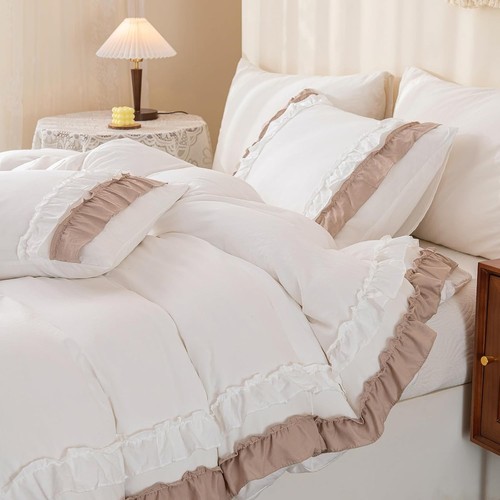 Herside white taupe ruffle - herside,