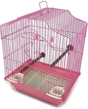 14" Pink Wire Bird Cage