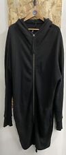 Damir Doma Silent Black Long Line Hoodie Jacket Zip Front Extra Large
