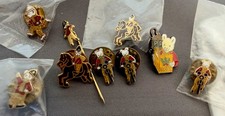 Vintage Enamel Pin 9 Badge set