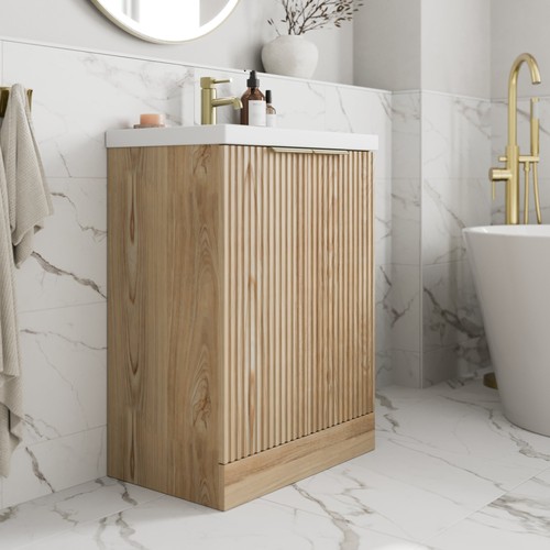 Fluted 600mm bathroom vanity - fluted,