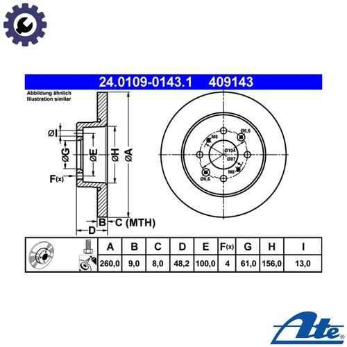 Brake disc 0109 0143 1 - brake,