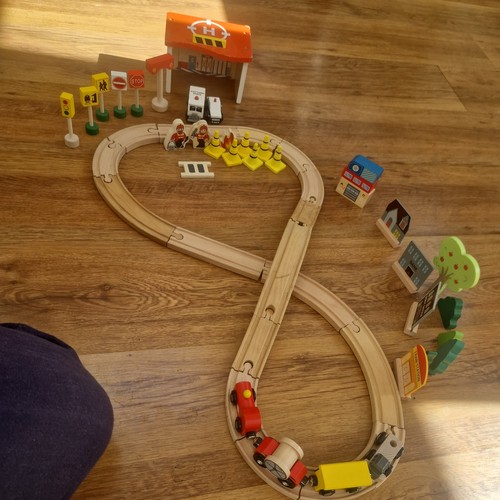 Wood train track fire - wood,