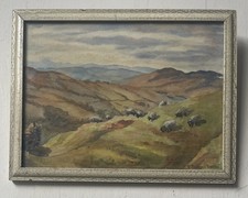 Original Small Antique Welsh Landscape Watercolour Painting, Signed