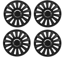 4x Black Wheel Trims Hub Caps 14" Covers fits Fiat Punto Doblo Panda Stilo 500