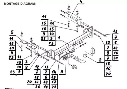 Swan neck tow bar - for, vauxhall