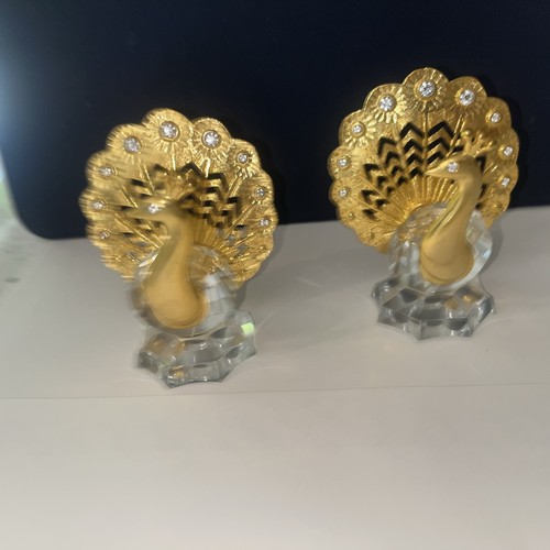 Crystal peacocks ornaments - peacocks,