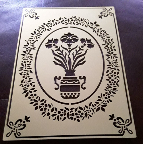 Floral background border - floral, brass